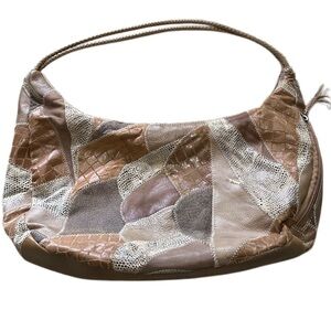Great America Leatherworks Patchwork Hobo Leather Suede Fabric